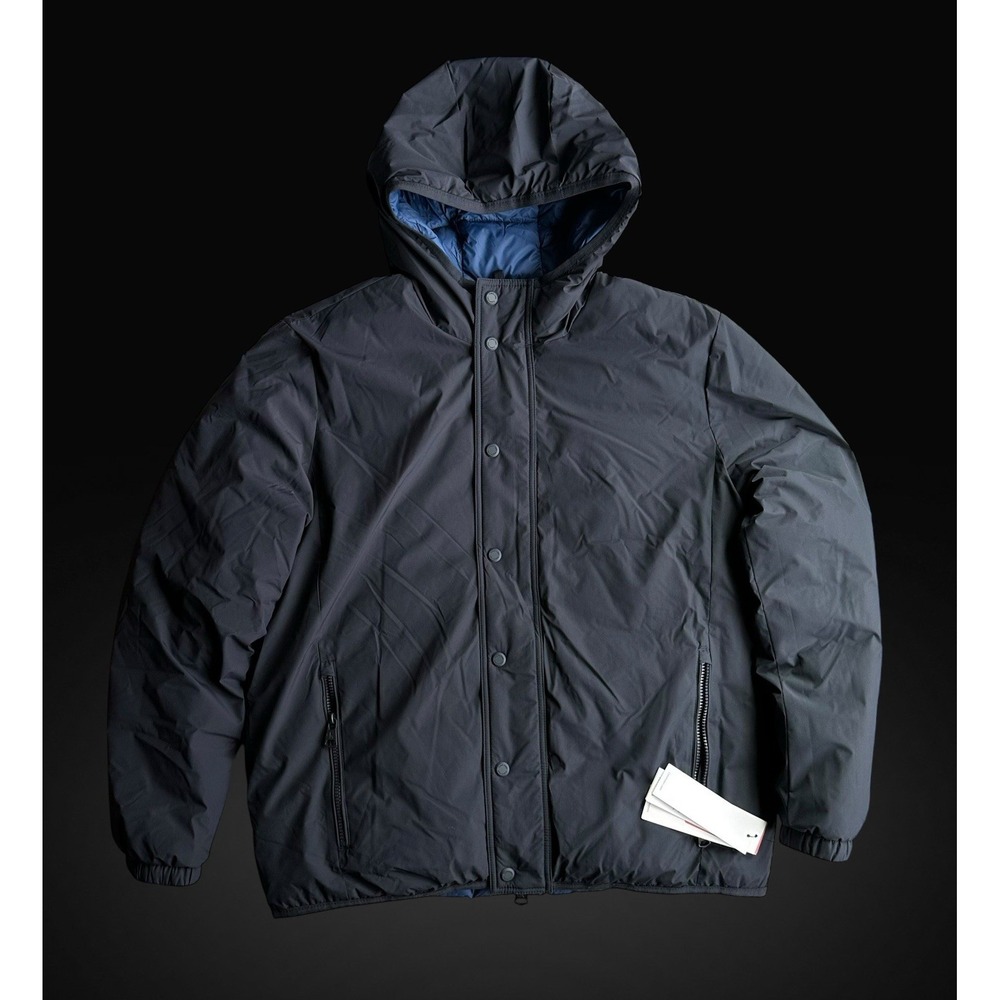Calvin Klein Classic Puffer Coat Jacket Full Double Zip Navy Men's Size Large L